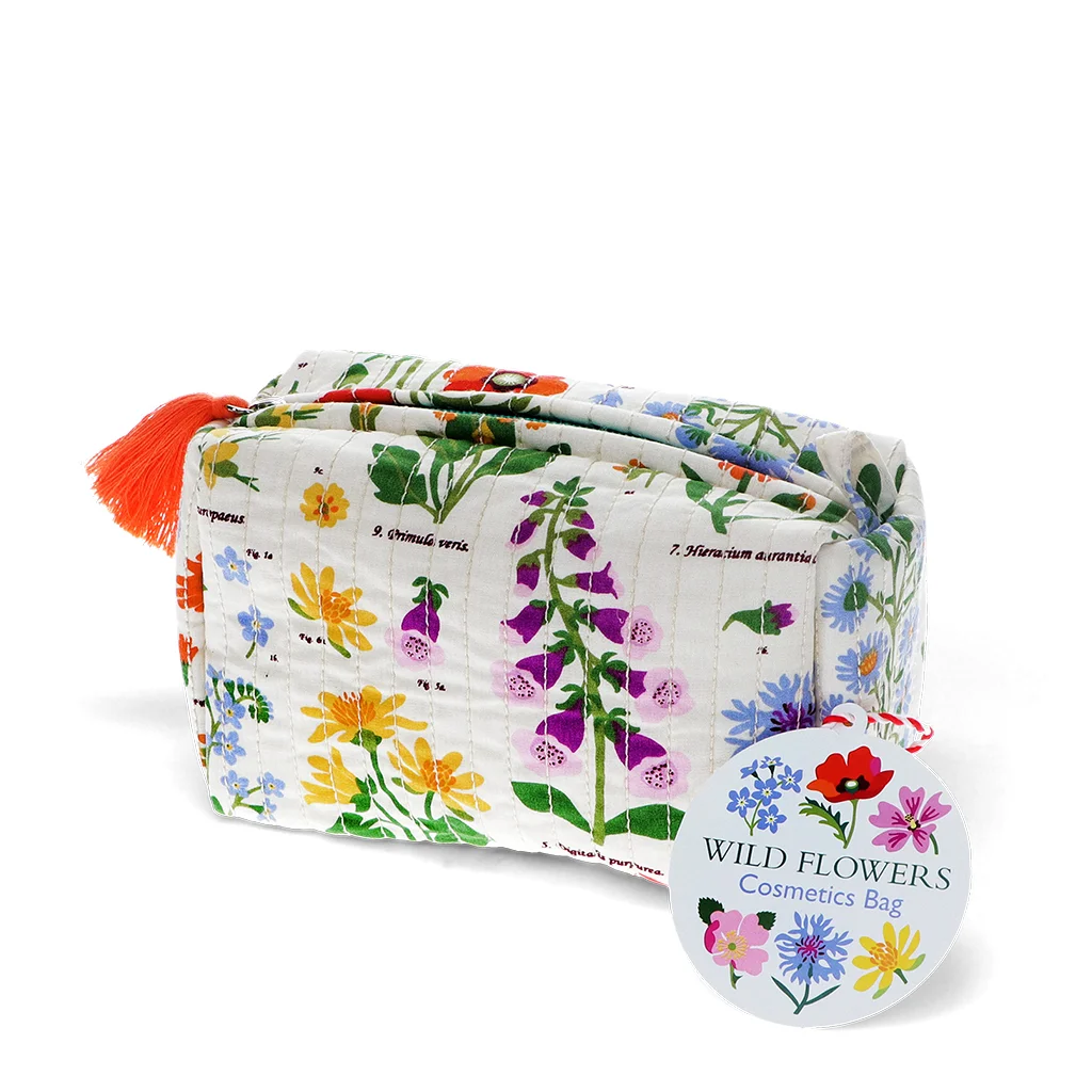 bolsa de maquillaje acolchada - wild flowers