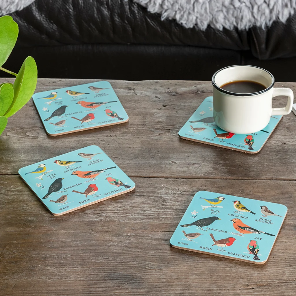 posavasos garden birds (juego de 4)