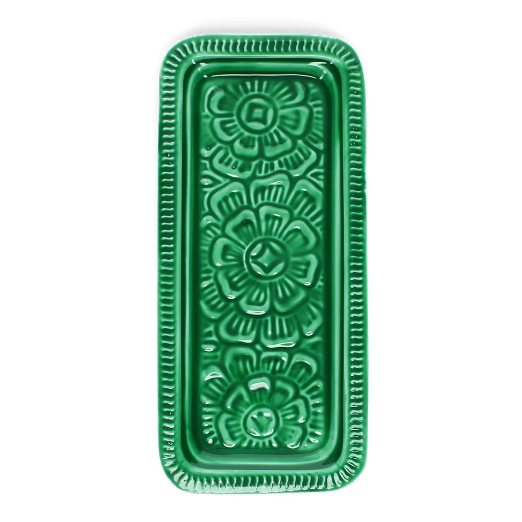 enamel trinket tray - dark green