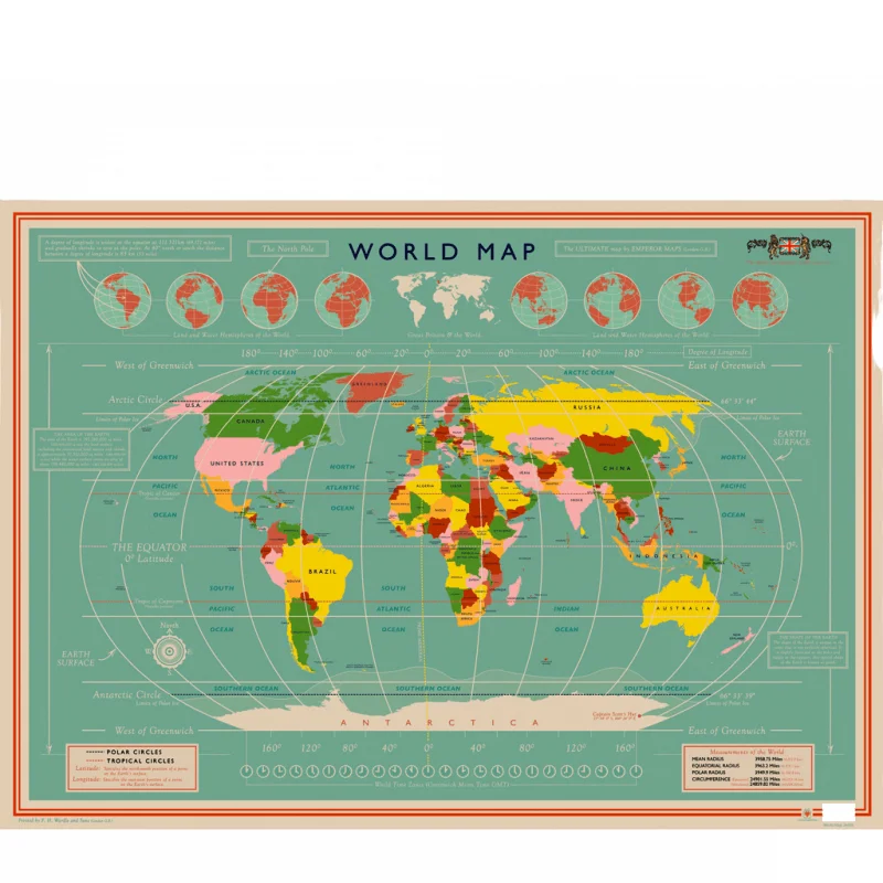 geschenkpapierbögen - world map