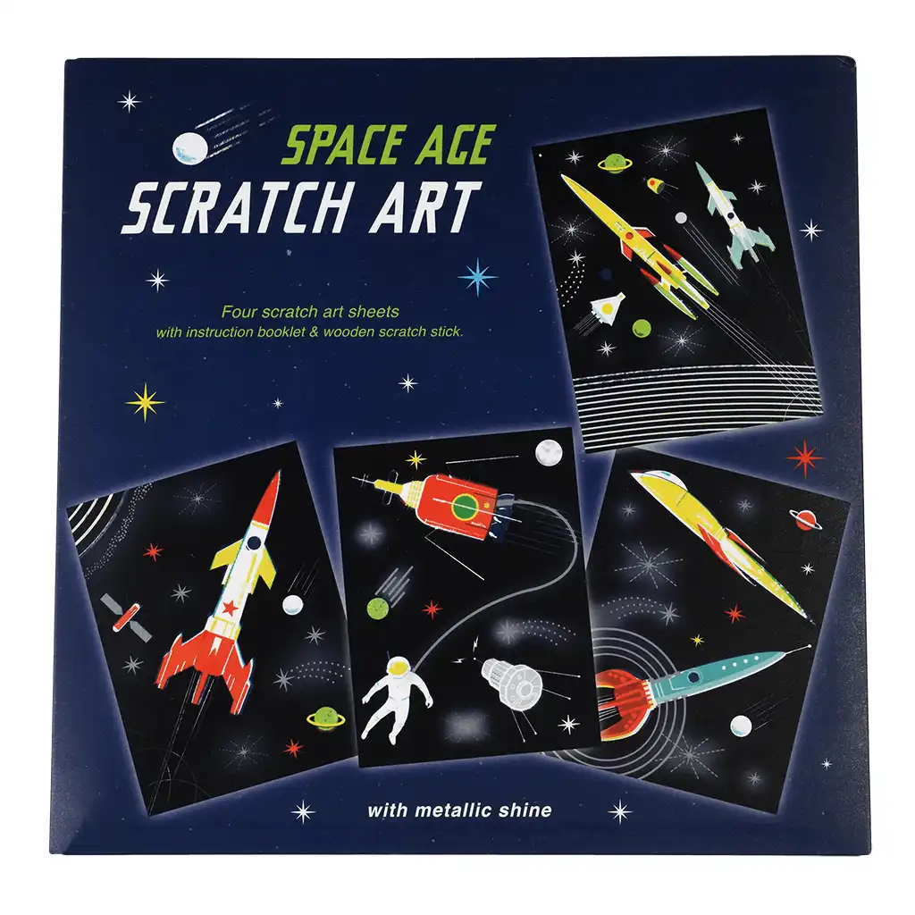 space age scratch art