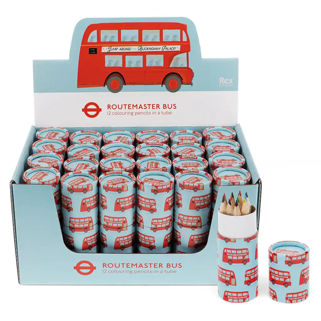 tube de crayons de couleur -tfl routemaster bus