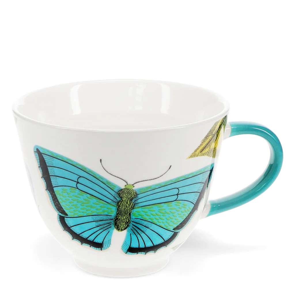 taza de porcelana china 550ml - mariposa