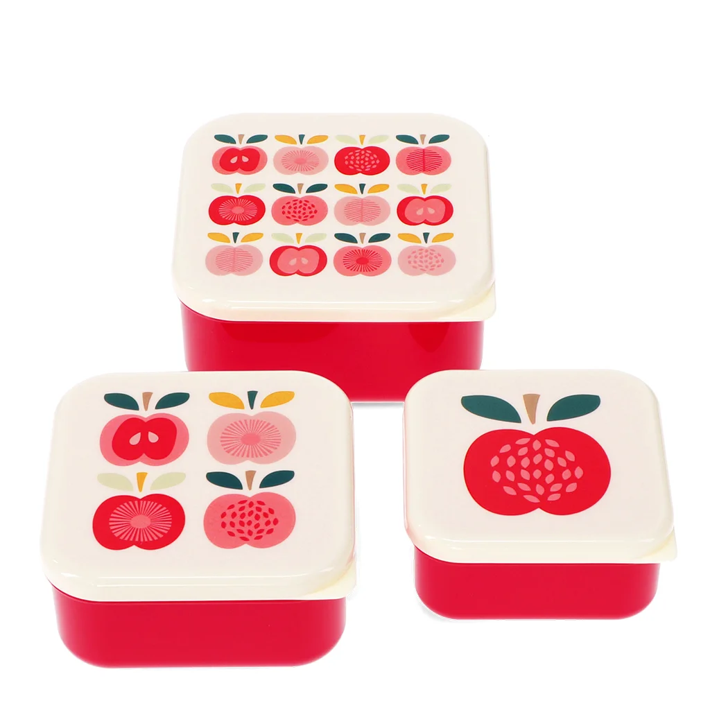 set de 3 boites casse-croute vintage apple