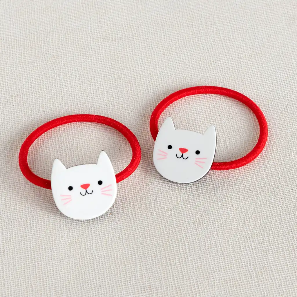 hair ties (set of 2) - cookie the cat