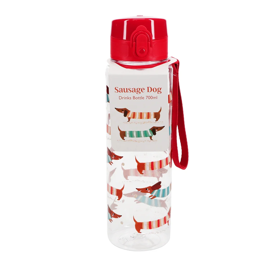 trinkflasche mit druckknopfdeckel 700ml - sausage dog