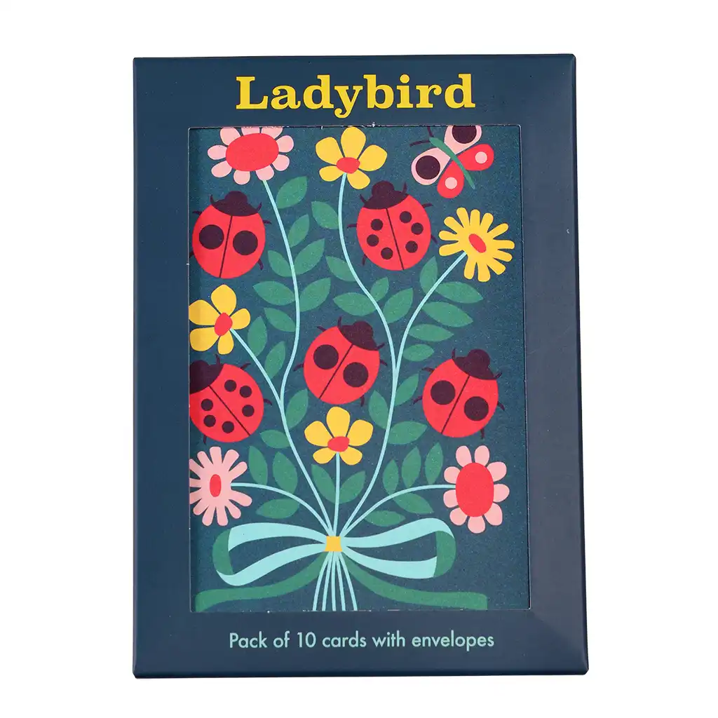 greetings cards (pack of 10) - ladybird