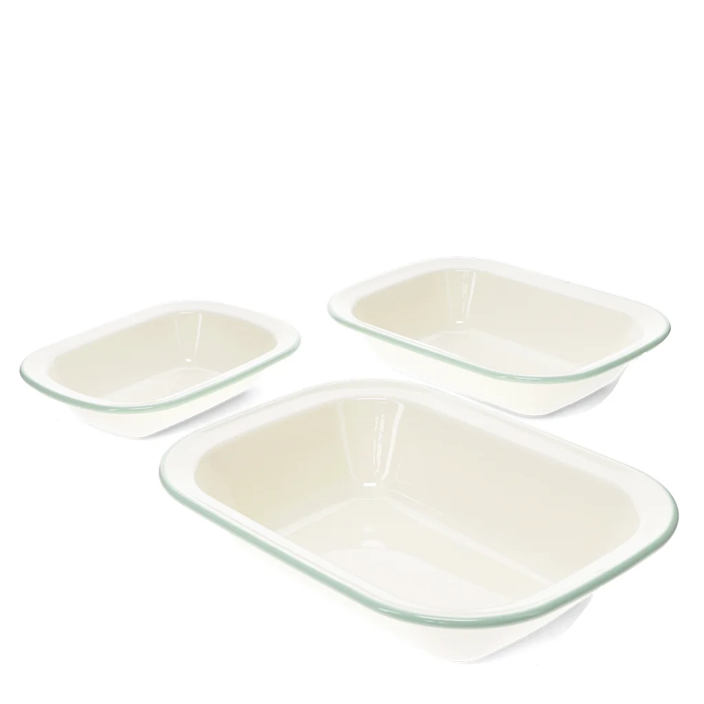 enamel pie dishes (set of 3) - pistachio green