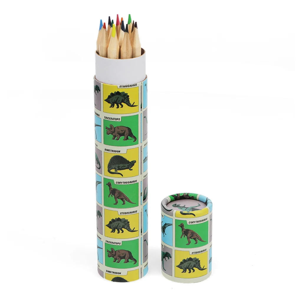 tube long de crayons de couleur - prehistoric land