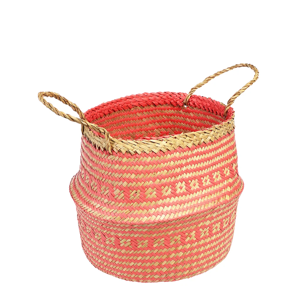 petit panier de rangement en jonc de corail