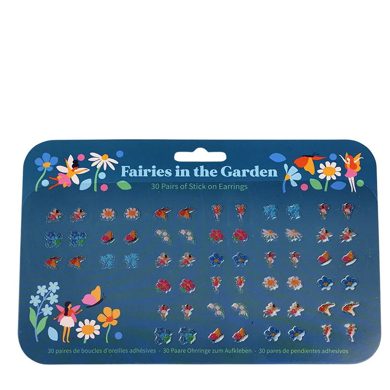 stick on earrings (30 pairs) - fairies in the garden