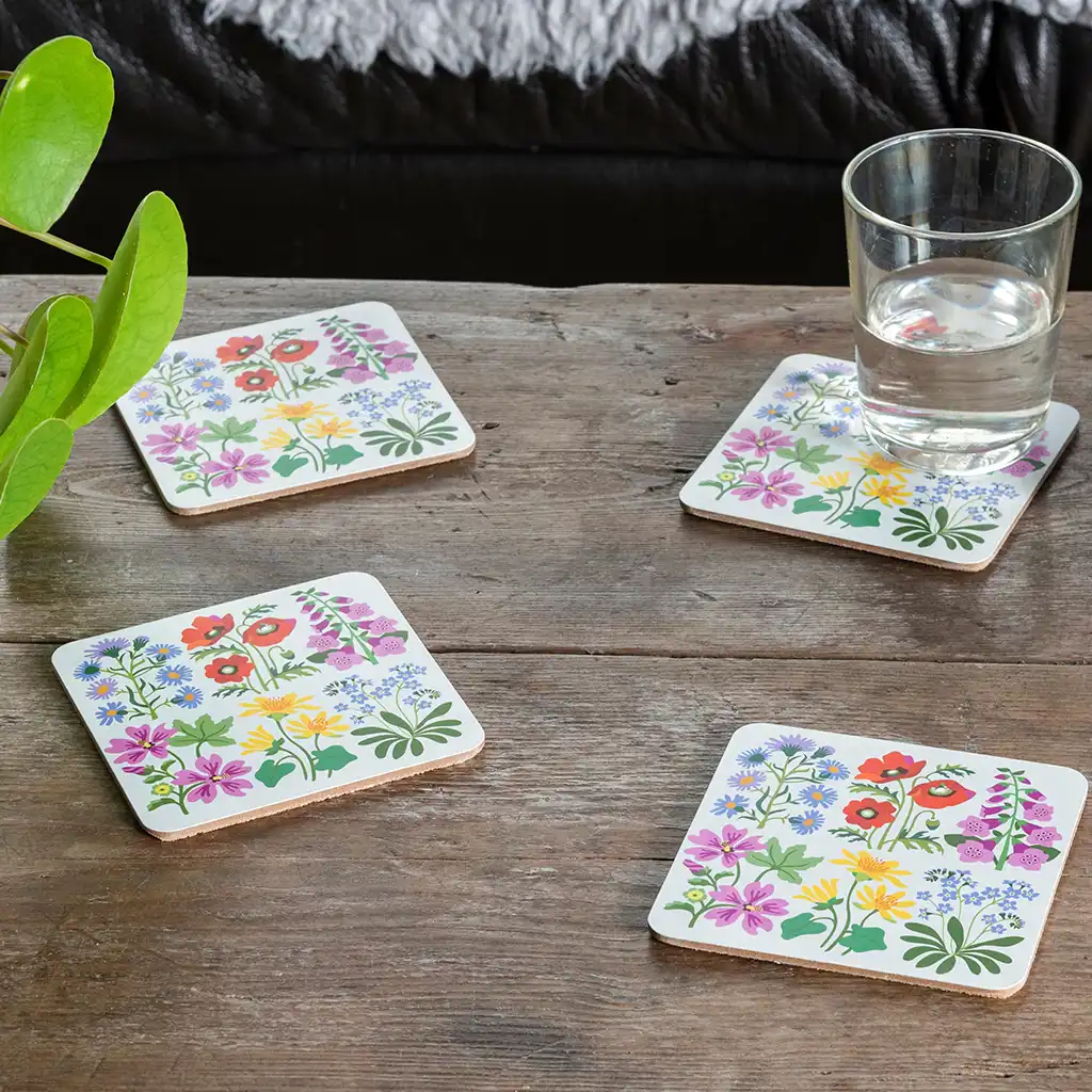 sous-verres wild flowers(ensemble de 4)