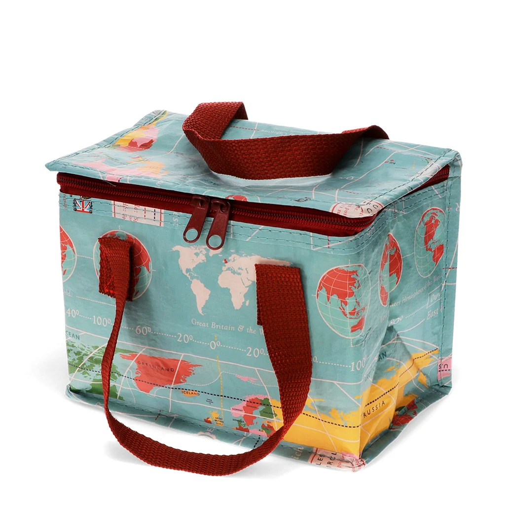 insulated lunch bag - world map