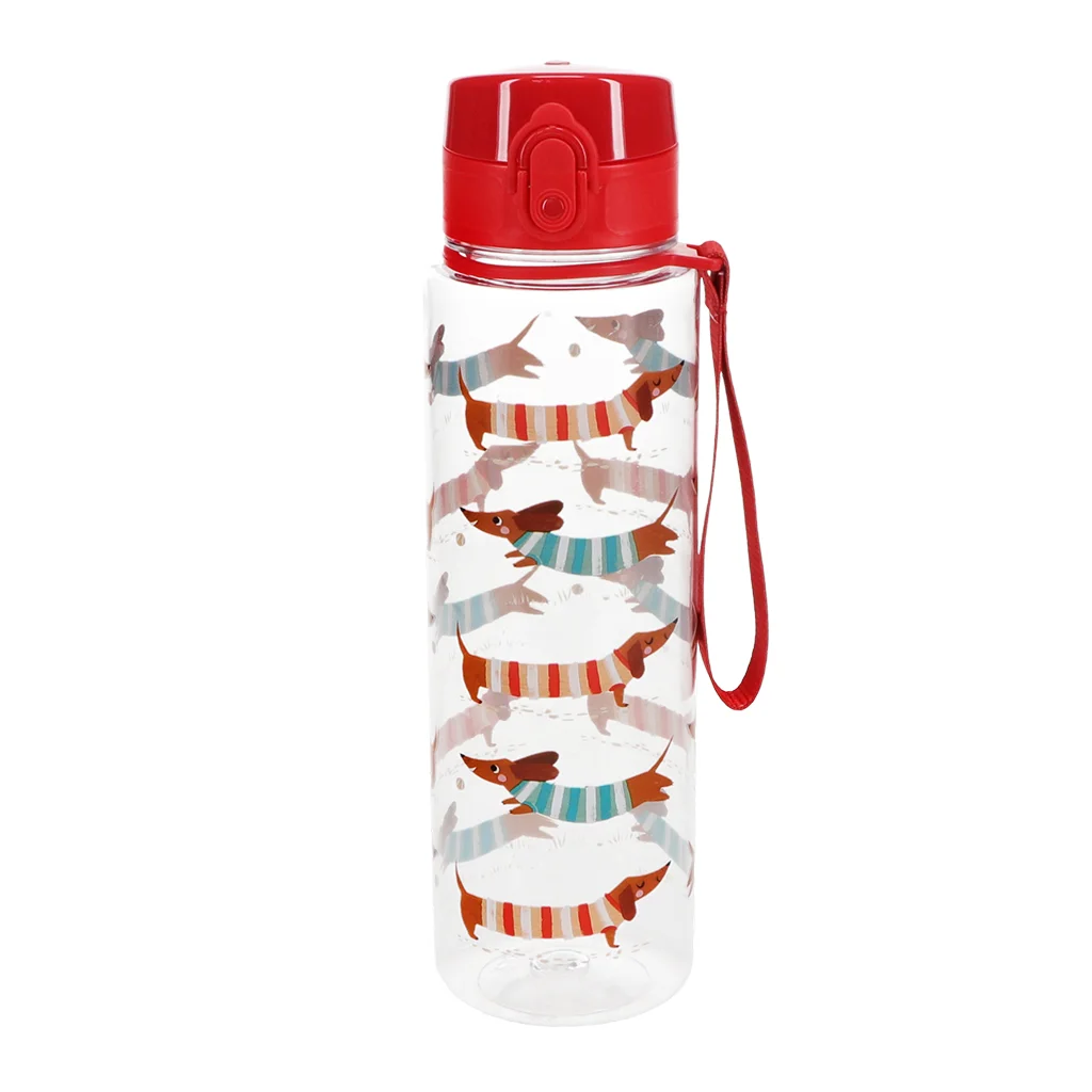 trinkflasche mit druckknopfdeckel 700ml - sausage dog