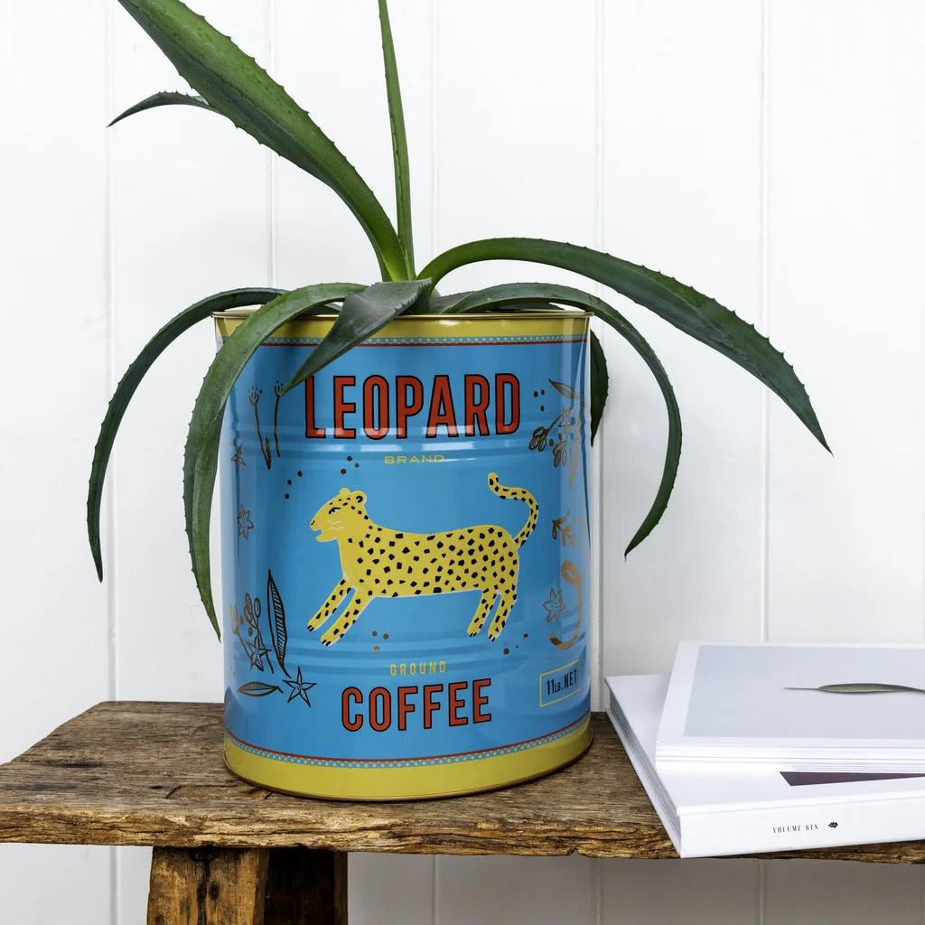 xl storage tins (set of 2) - leopard