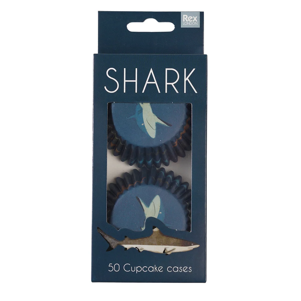 cupcake cases (pack of 50) - sharks