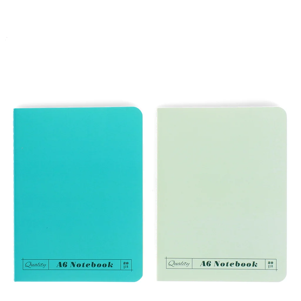 carnets a6 (lot de 2) - vert & aqua