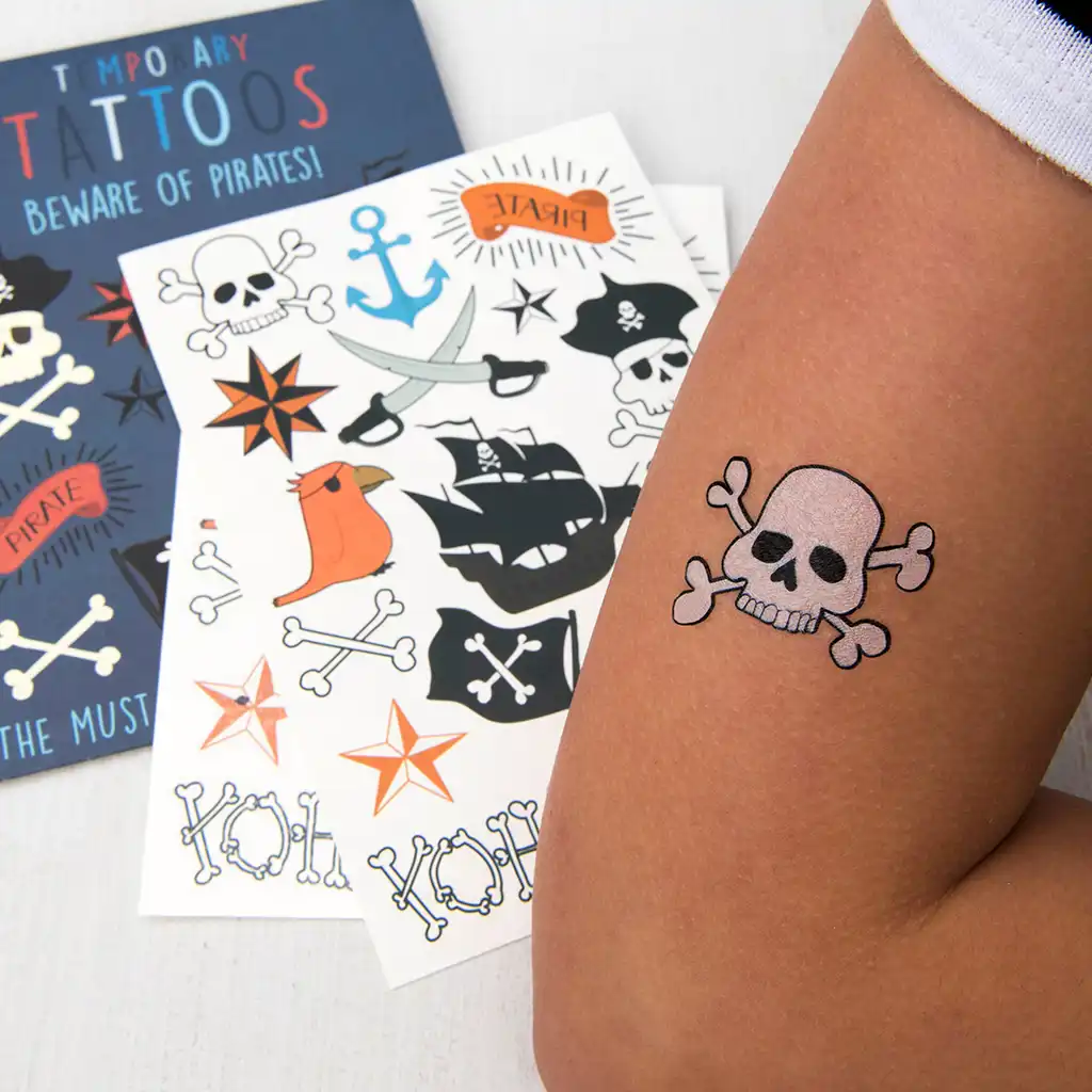 tatouages temporaires "beware of pirates"