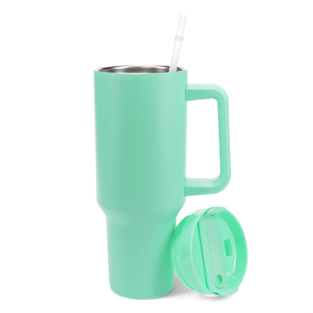 travel tumbler with handle (1.2ltr) - mint green