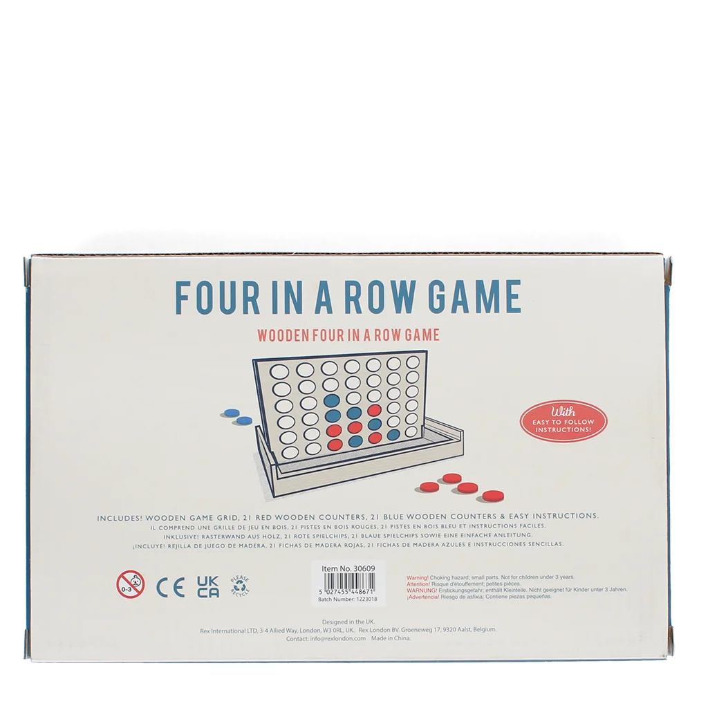 wooden four in a row game set