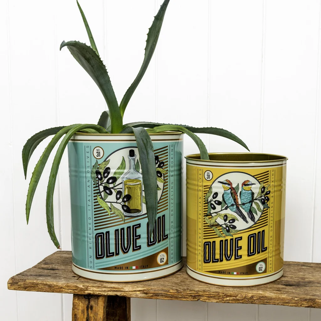 xl storage tins (set of 2) - olive oil