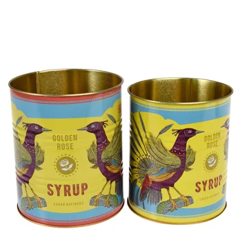 medium storage tins (set of 2) - golden rose syrup medium storage tins (set of 2) - golden rose syrup