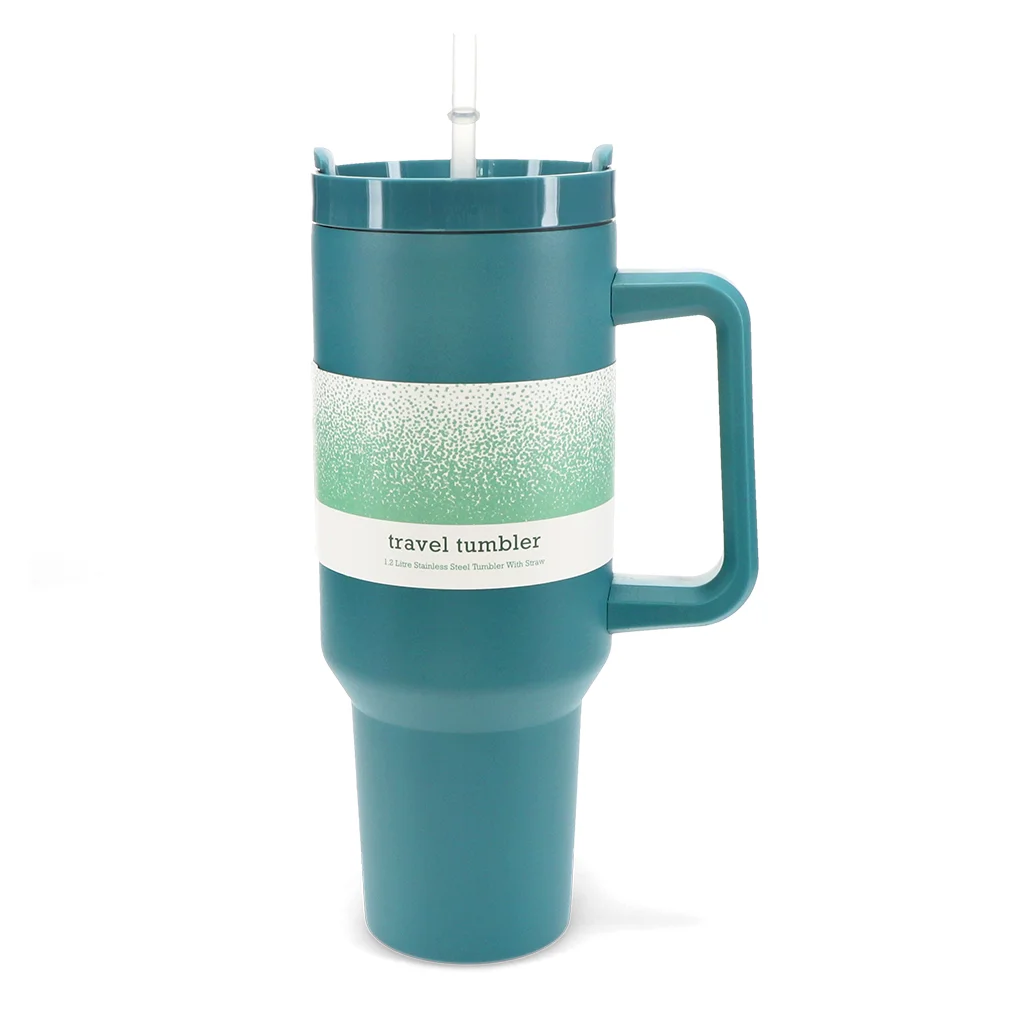 travel tumbler with handle (1.2ltr) - petrol blue