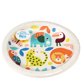 paper plates (pack of 8) - wild wonders paper plates (pack of 8) - wild wonders