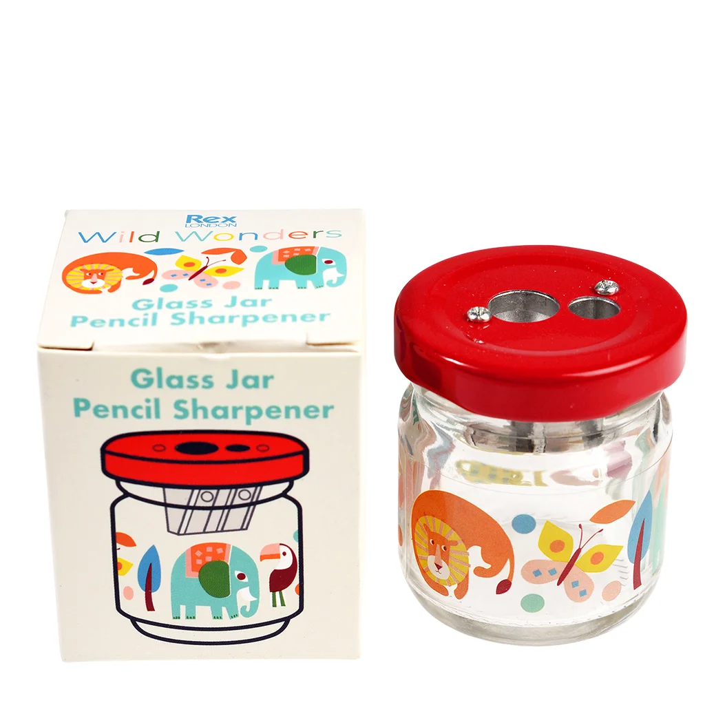 taille-crayon pot en verre wild wonders