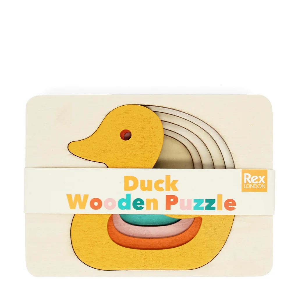 wooden layered puzzle (5 pieces) - duck