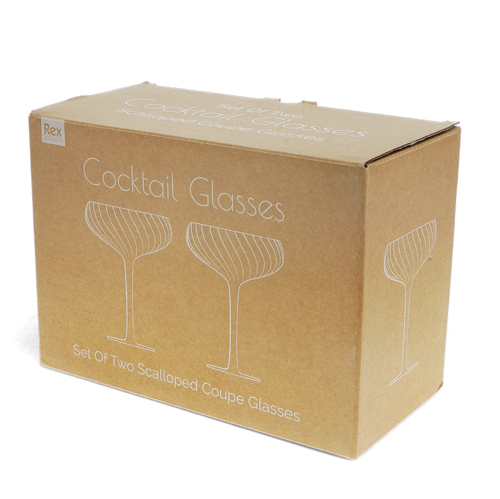 verres à cocktail coupe festonnée 250ml (lot de 2) - rose