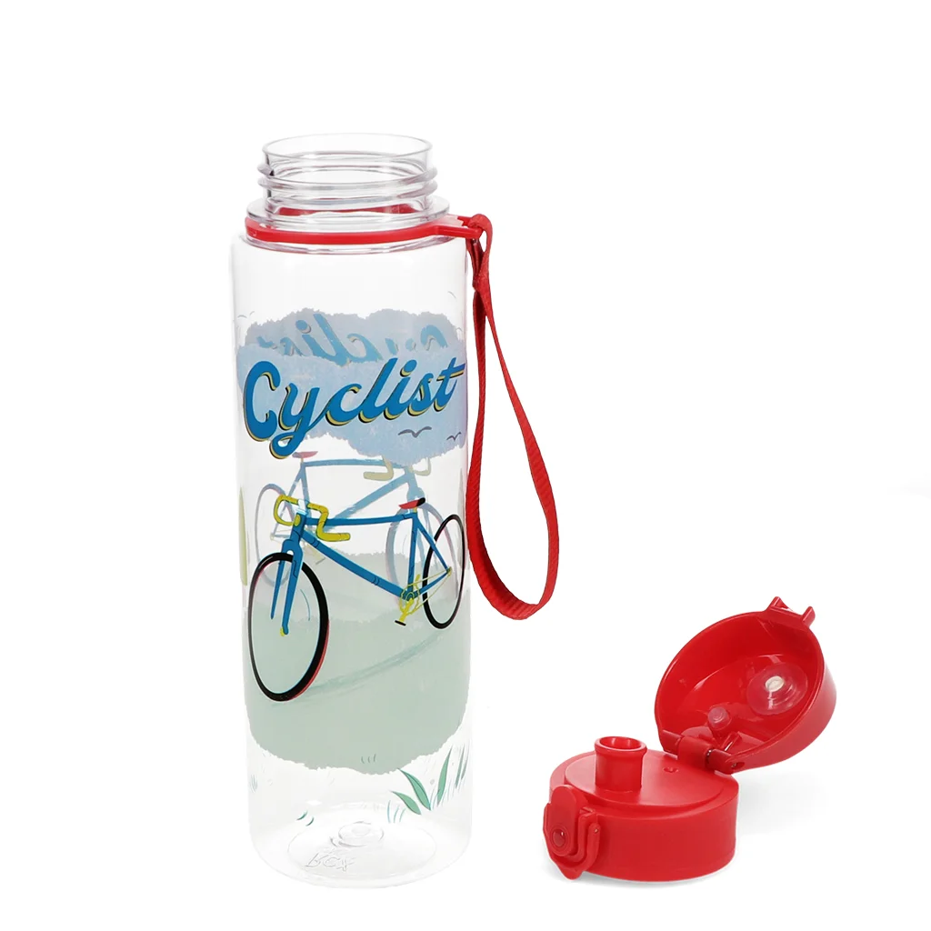 trinkflasche mit druckknopfdeckel 700ml - fahrradfahrer