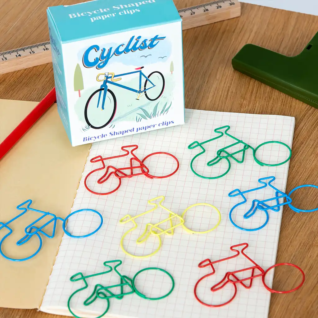 paper clips (box of 20) - cyclist