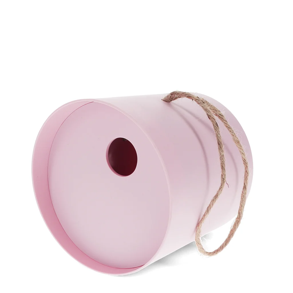 nichoir rond en fibre de bambou - rose