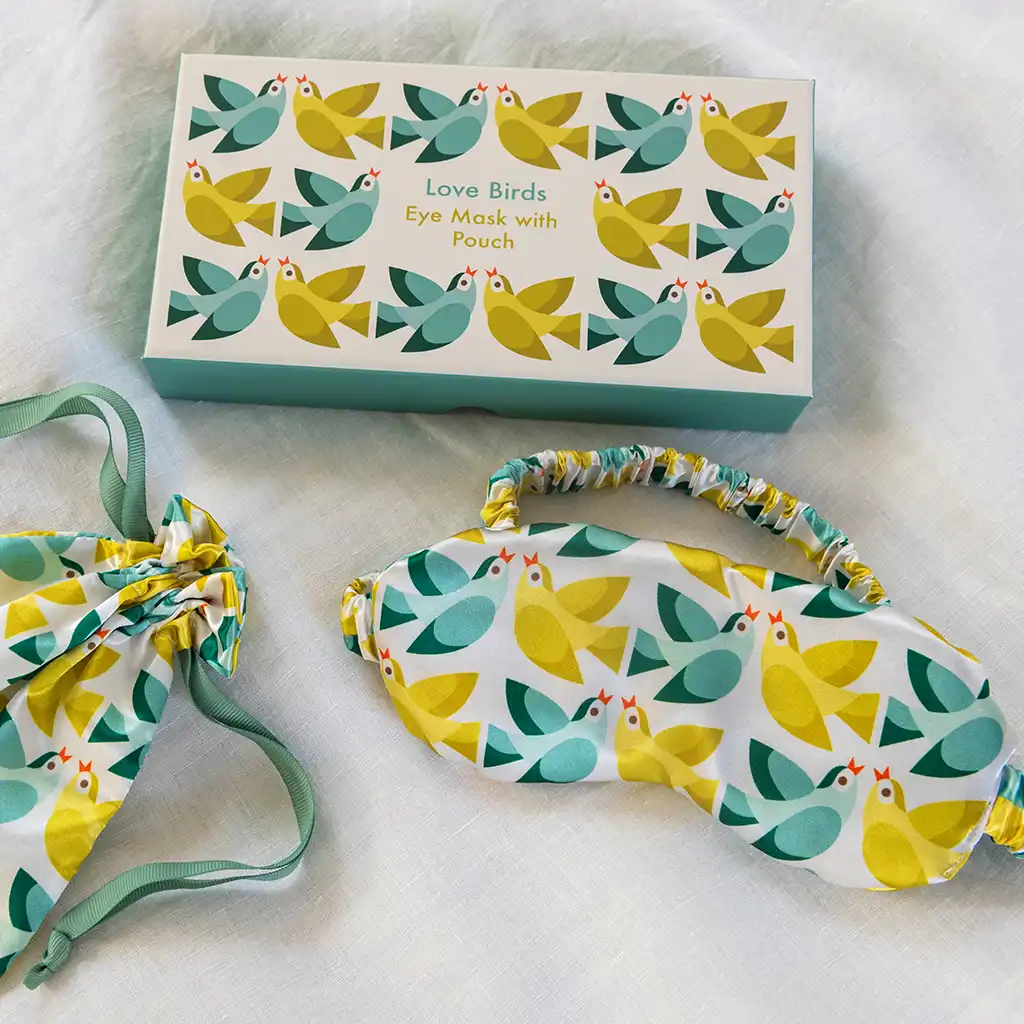 masque pour les yeux avec pochette love birds