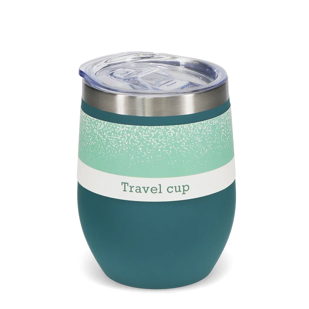 rubber coated travel cup 350ml - petrol blue