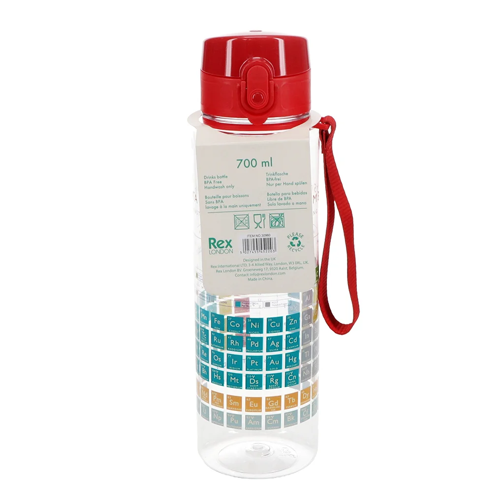 drinks bottle with push button lid 700ml - periodic table