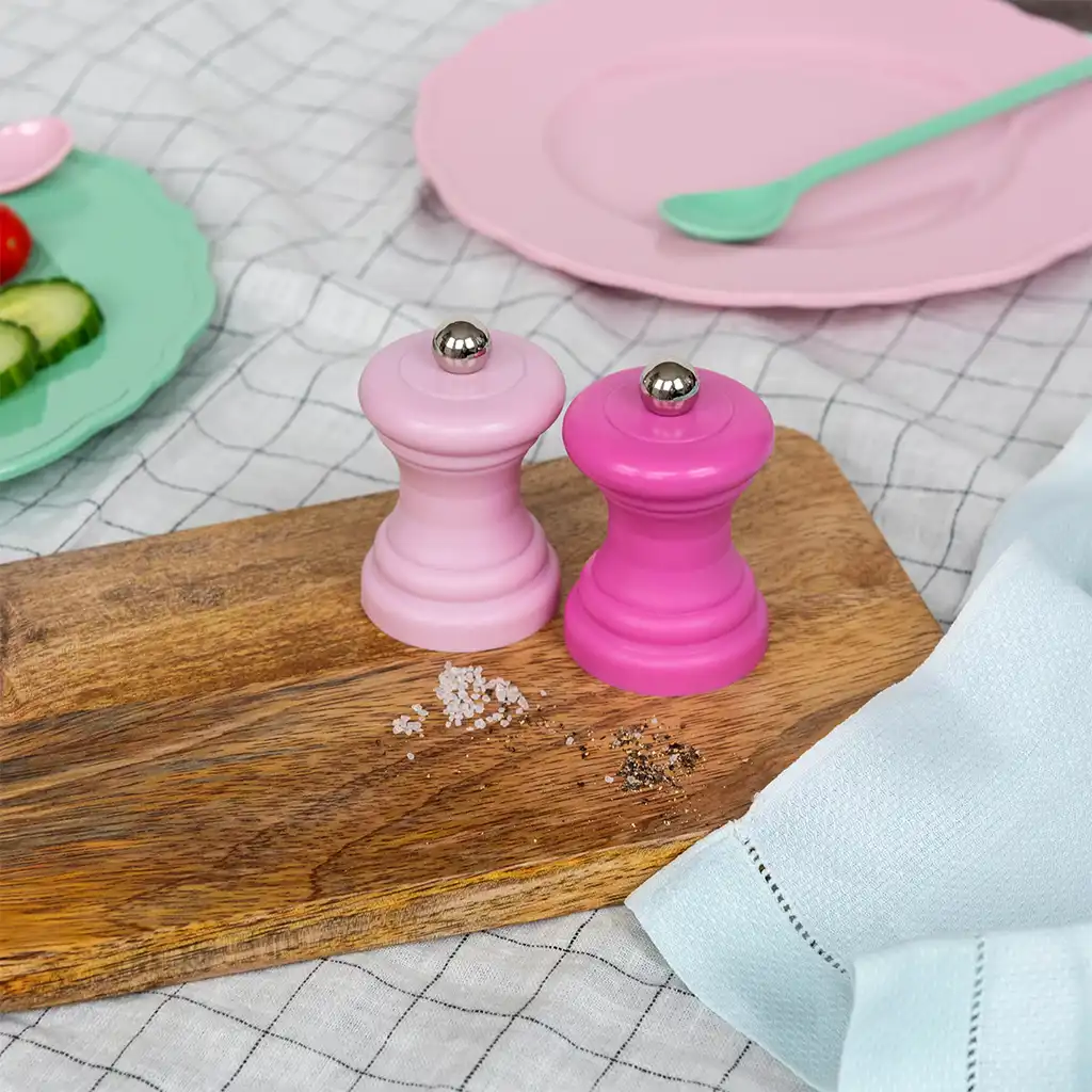 travel salt & pepper mill set - pink