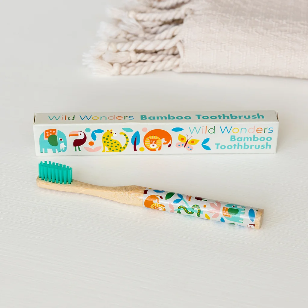 children's bamboo toothbrush - wild wonders