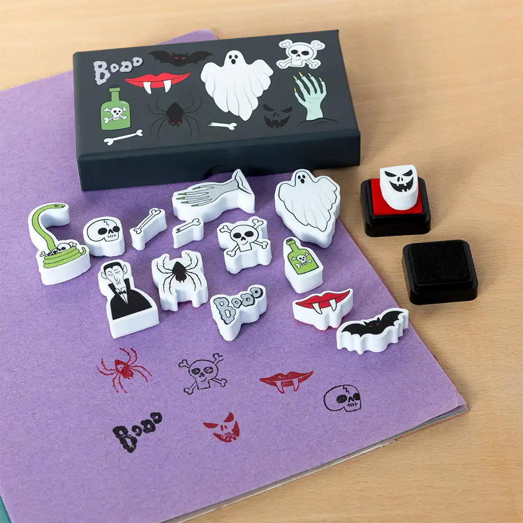 set of mini stamps - spooky