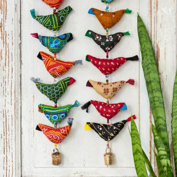 30 birds recycled cloth hanging decoration 30 birds recycled cloth hanging decoration