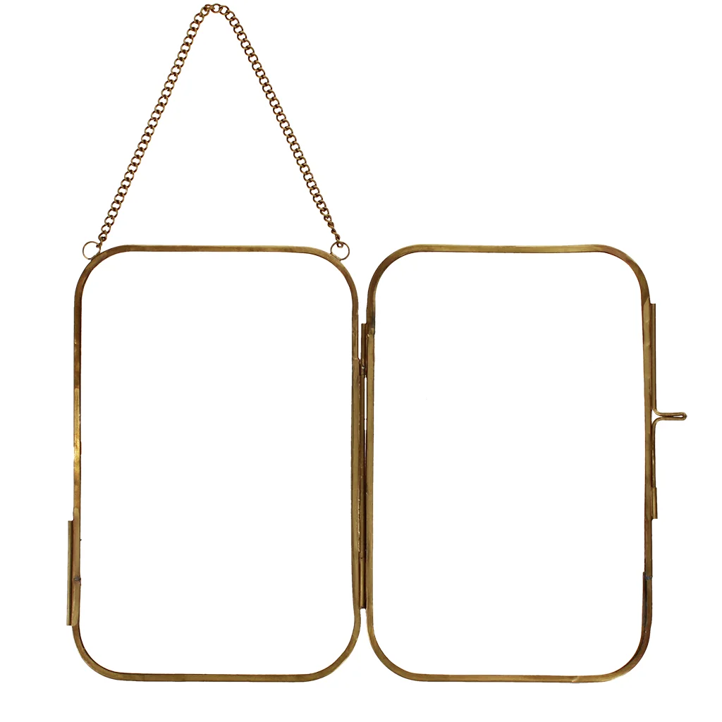 rounded hanging brass frame 13x20cm