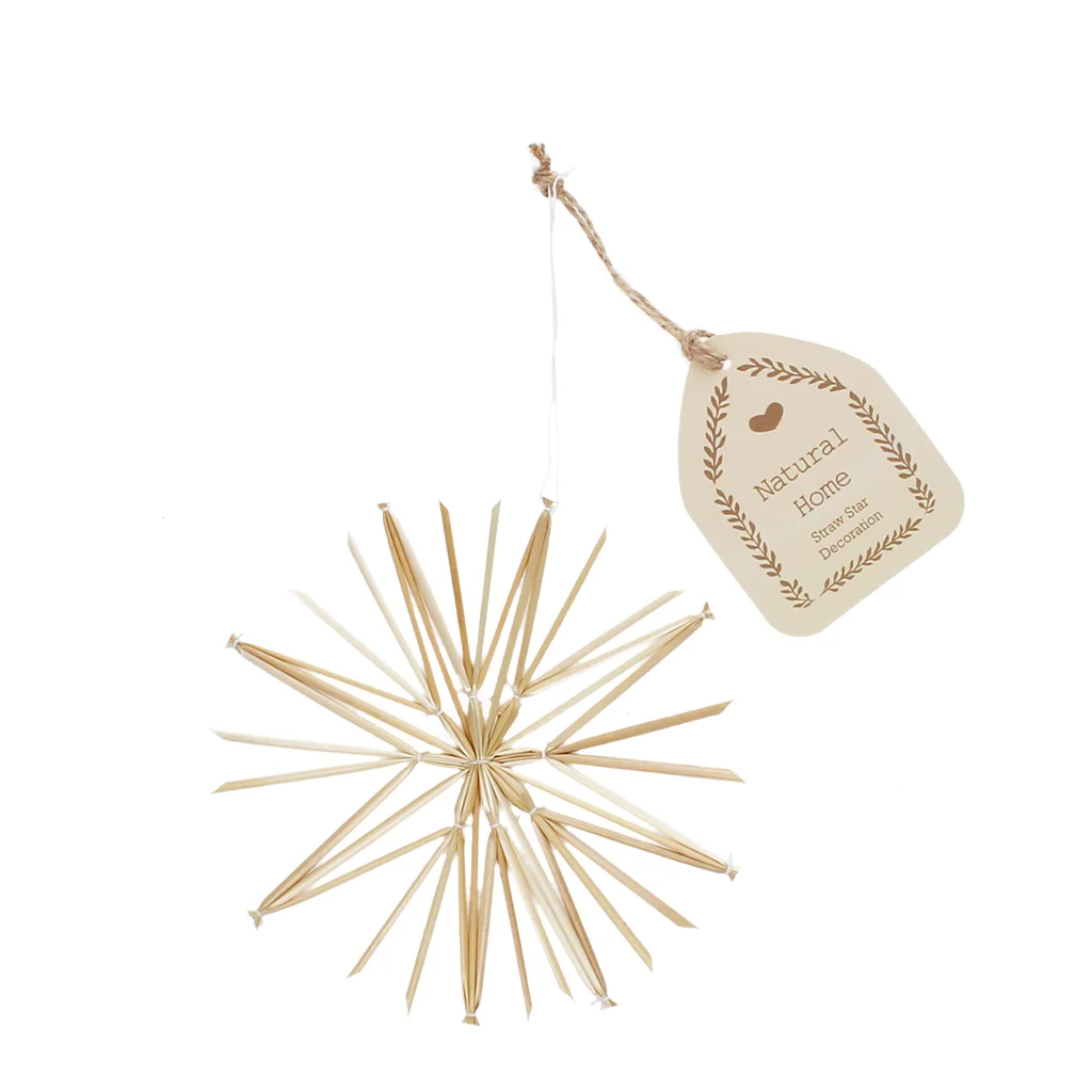 decoración en forma de estrella de paja (15 cm)