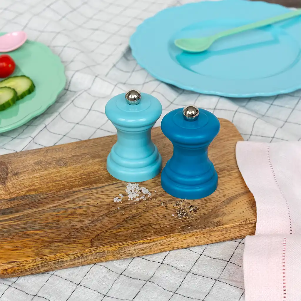 travel salt & pepper mill set - blue