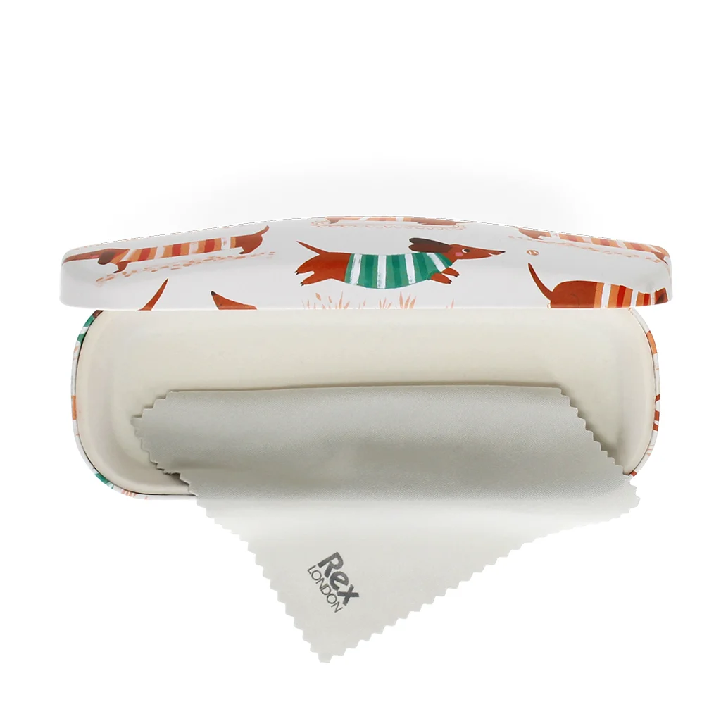 glasses case & cleaning cloth - sausage dog