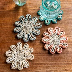 corn husk coaster - blue corn husk coaster - blue