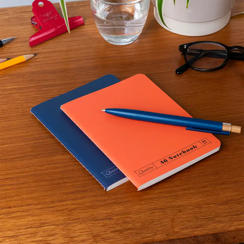 a6 notebooks (set of 2) - orange & blue