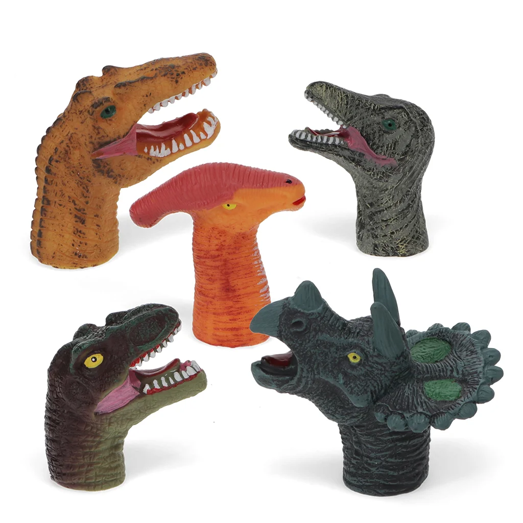 marionnettes à doigt animaux (lot de 5) - dinosaure