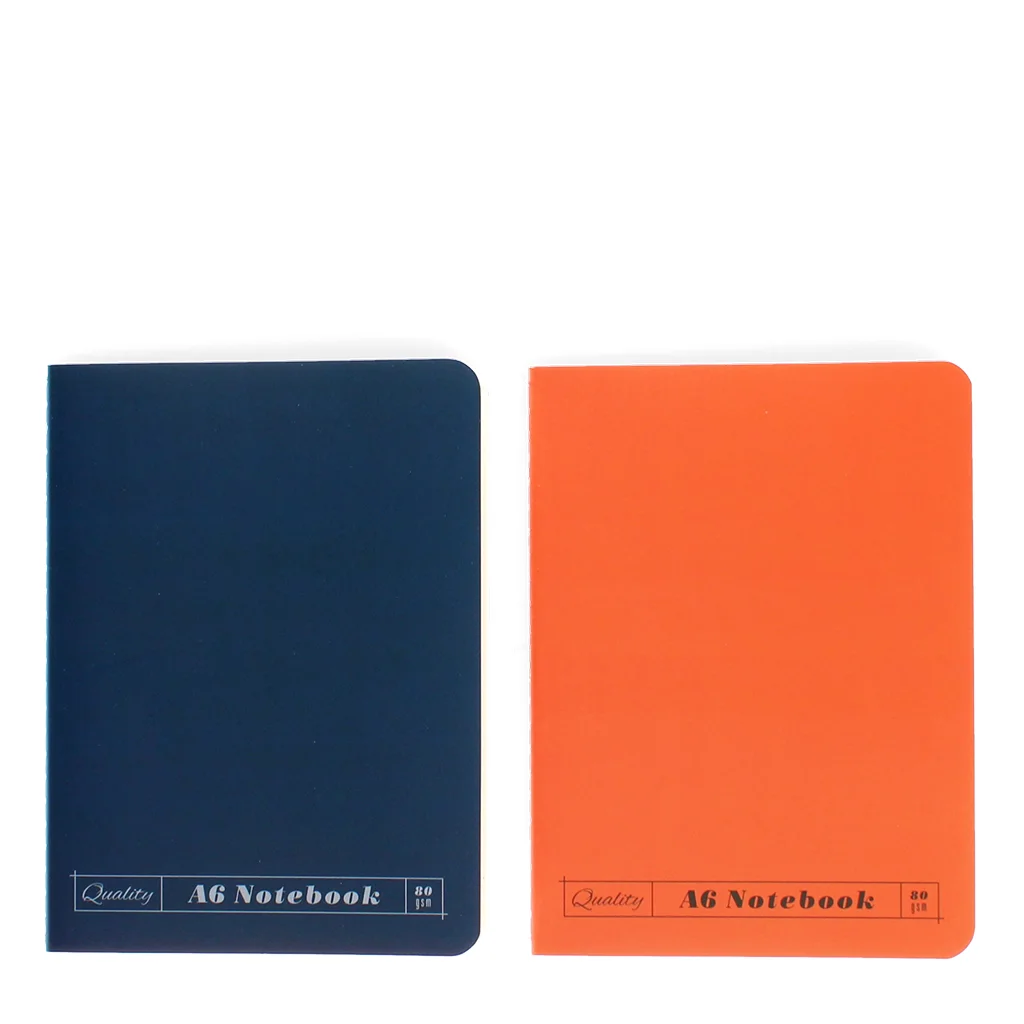 carnets a6 (lot de 2) - orange & bleu