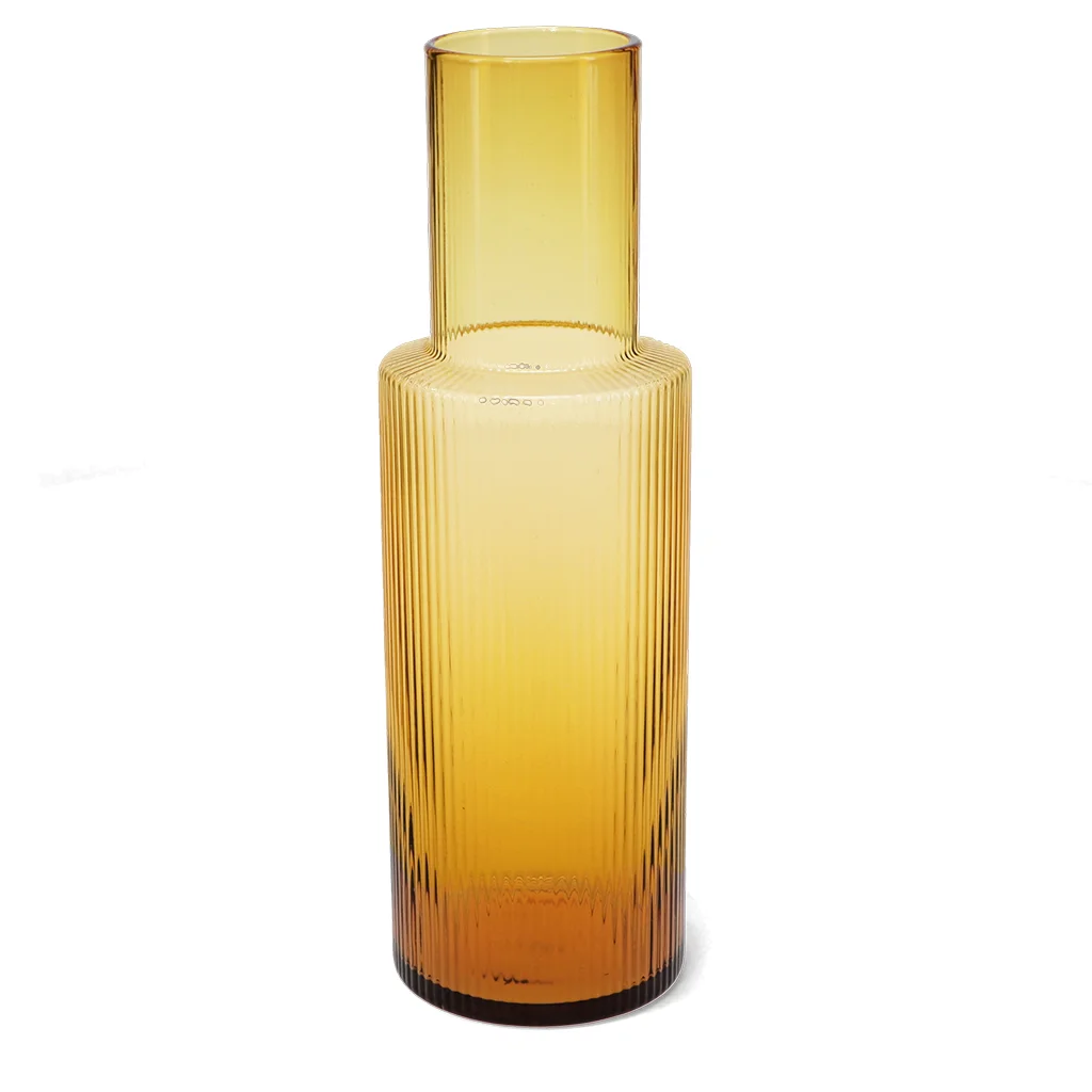 karaffe aus geripptem glas 850ml - amber